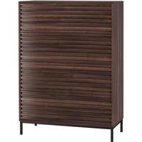 HIGHBOARD Celine Braun B: 80 cm - Schwarz/Braun, Design, Holzwerkstoff (80/110/35cm) - MID.YOU