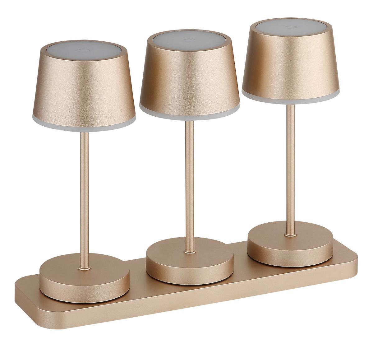 Tischleuchte, Opal/Champagner Kunststoff, 230V - Champagner/Opal, Design, Kunststoff/Metall (8,3/20cm) - Globo