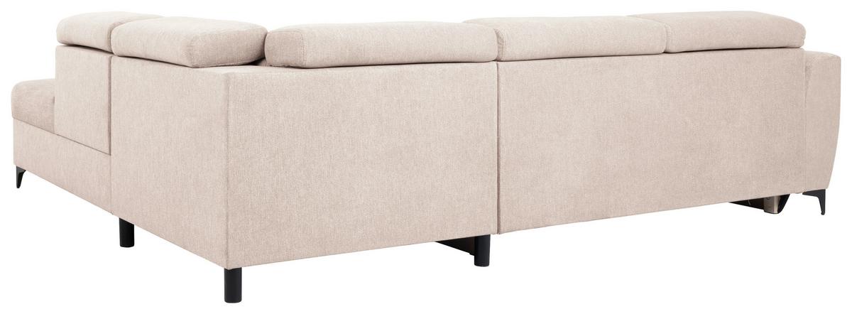 Ecksofa Lapis Creme S: 255/217 Cm - Creme/Schwarz, KONVENTIONELL, Textil (255/217cm) - MID.YOU