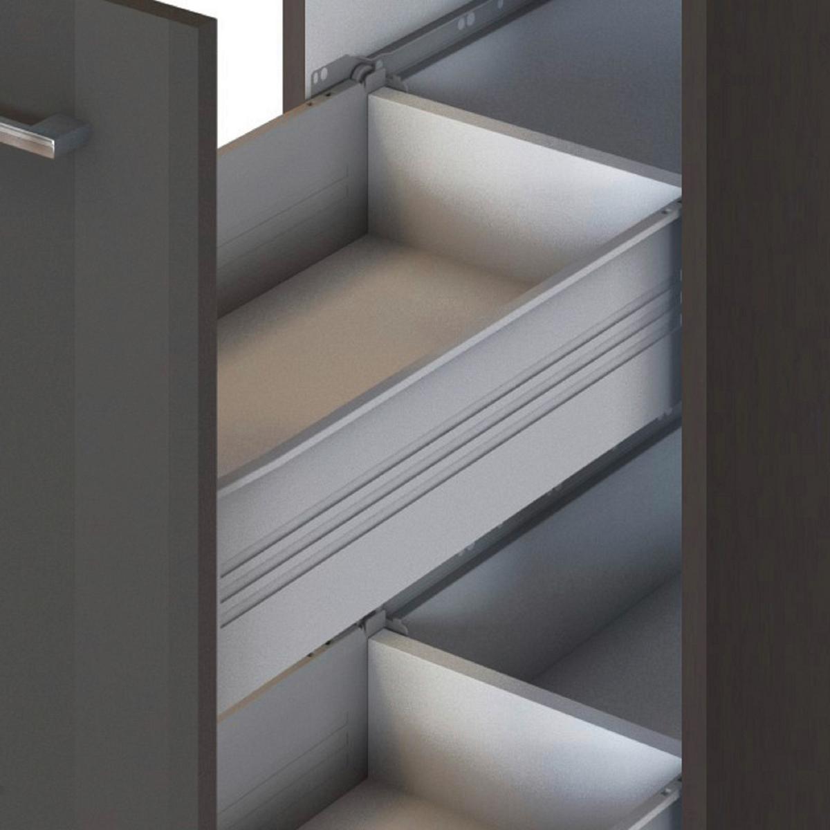 Küchenblock Mailand Graphitfarben B: 330cm - Graphitfarben/Sonoma Eiche, MODERN, Holzwerkstoff (330cm) - Held