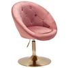 Polsterstuhl Im Retro -Look Samt Rosa/gold - Goldfarben/Rosa, KONVENTIONELL (67/100/62cm) - MID.YOU