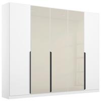 Drehtürenschrank Artemis 225 cm Weiß/Champagnerfarben - Champagner/Weiß, MODERN, Glas/Holzwerkstoff (225/210/54cm) - Rauch Möbel