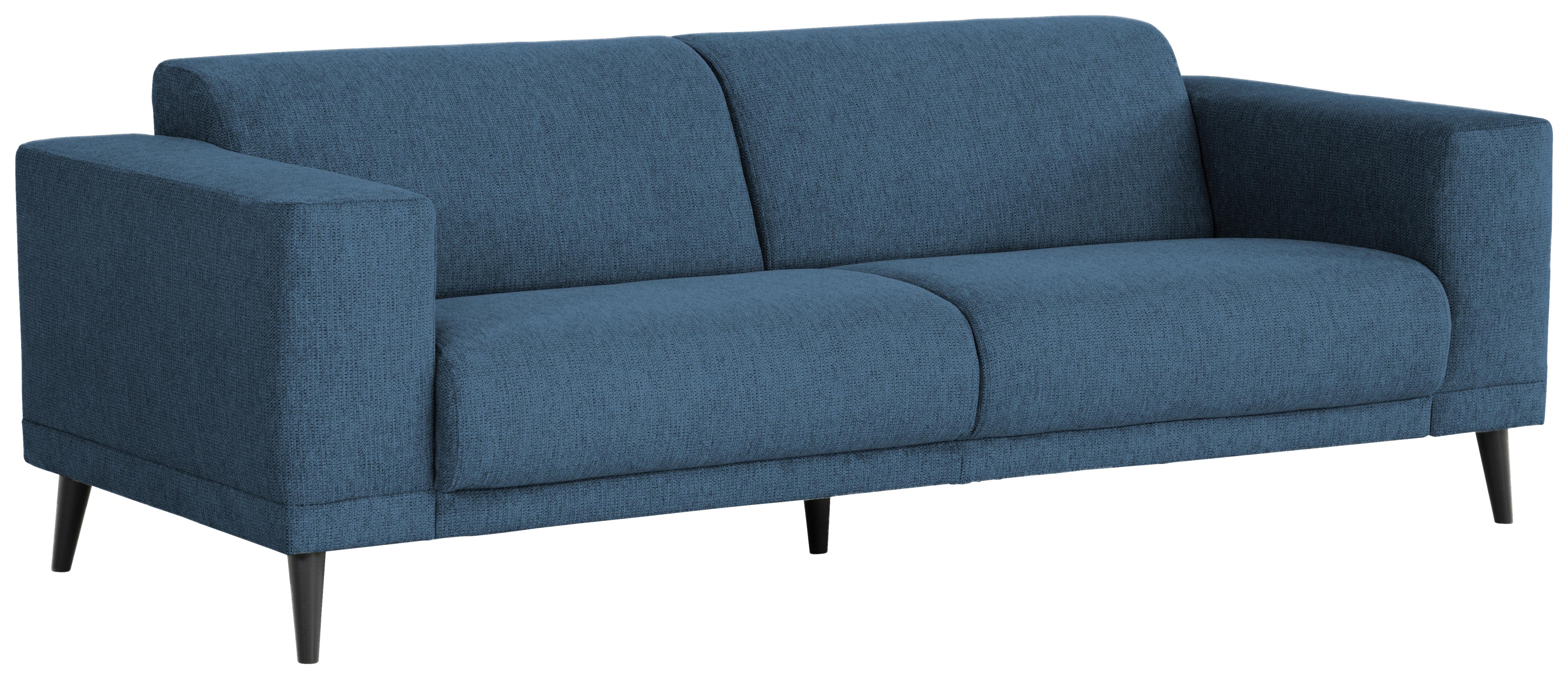 3-Sitzer-Sofa Oslo Blau B: 218 cm - Blau/Schwarz, Design, Textil (218/77/93cm) - MID.YOU