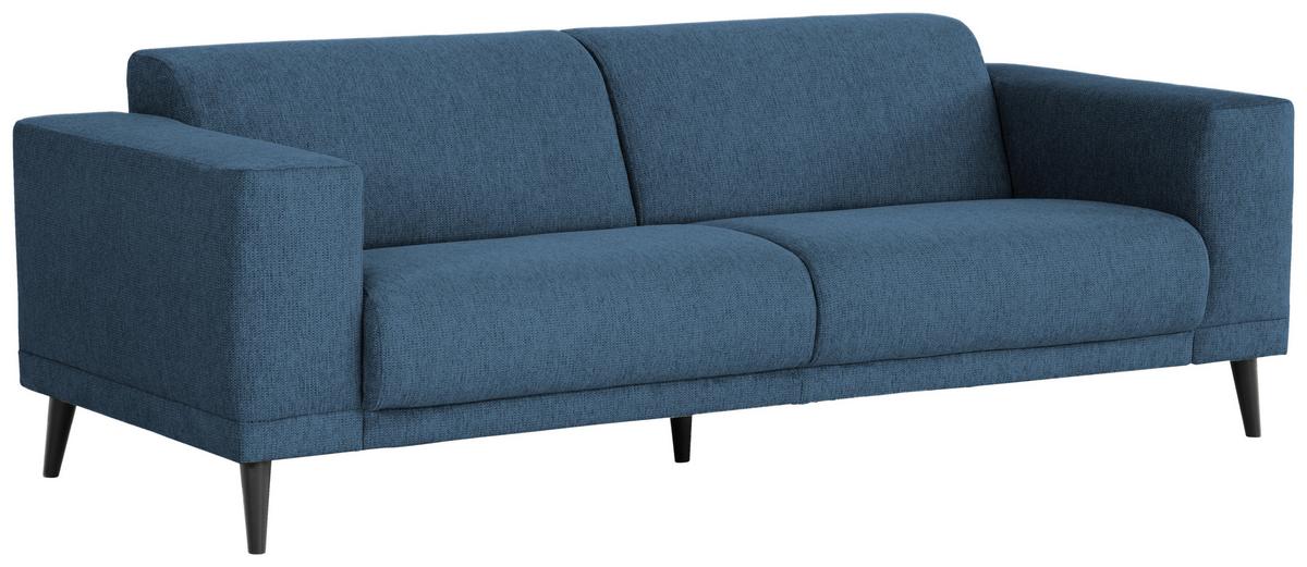 3-Sitzer-Sofa Oslo Blau B: 218 cm - Blau/Schwarz, Design, Textil (218/77/93cm) - MID.YOU
