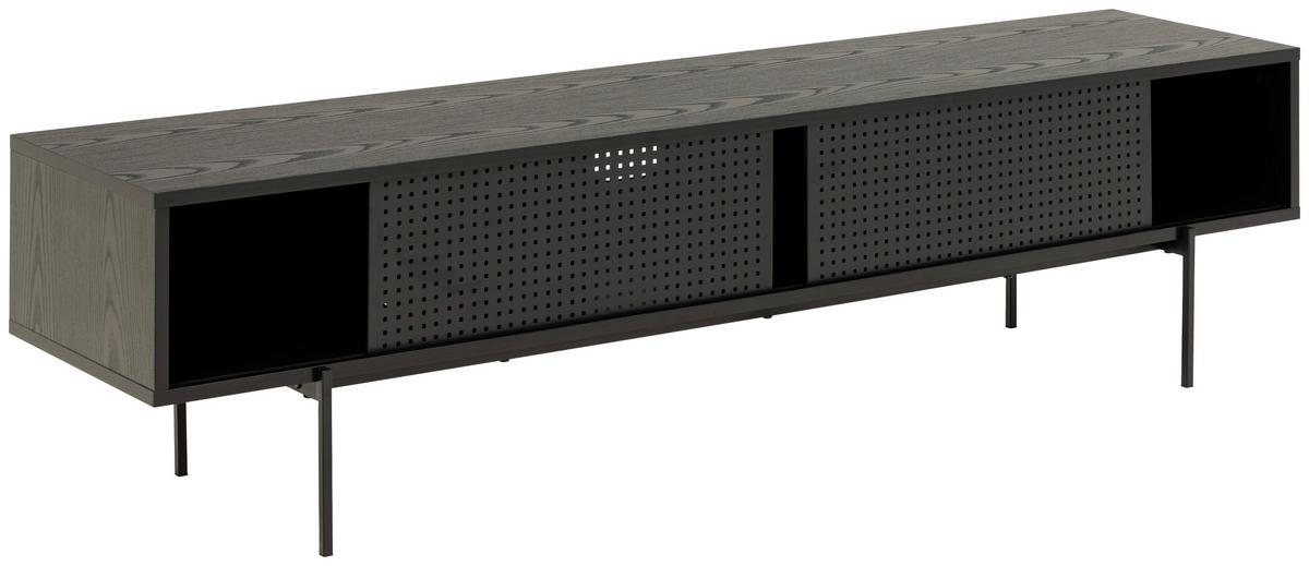 TV-Lowboard Angus B: 180 cm Schwarz/Eschefarben - Eschefarben/Schwarz, MODERN, Holzwerkstoff/Metall (180/44,5/40cm) - MID.YOU