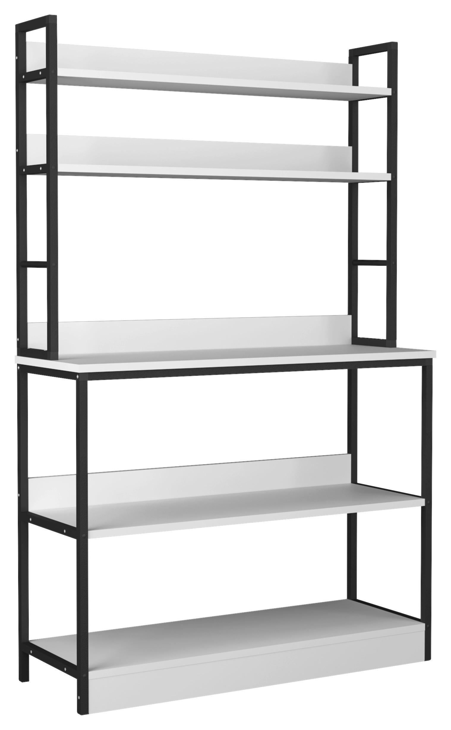 Küchenregal Insasi Weiß B: 101 Cm - Weiß, Design, Holzwerkstoff/Metall (101/161/36cm) - MID.YOU