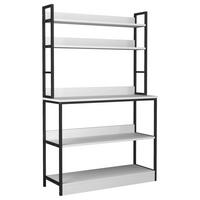 Küchenregal Insasi Weiß B: 101 cm - Weiß, Design, Holzwerkstoff/Metall (101/161/36cm) - MID.YOU