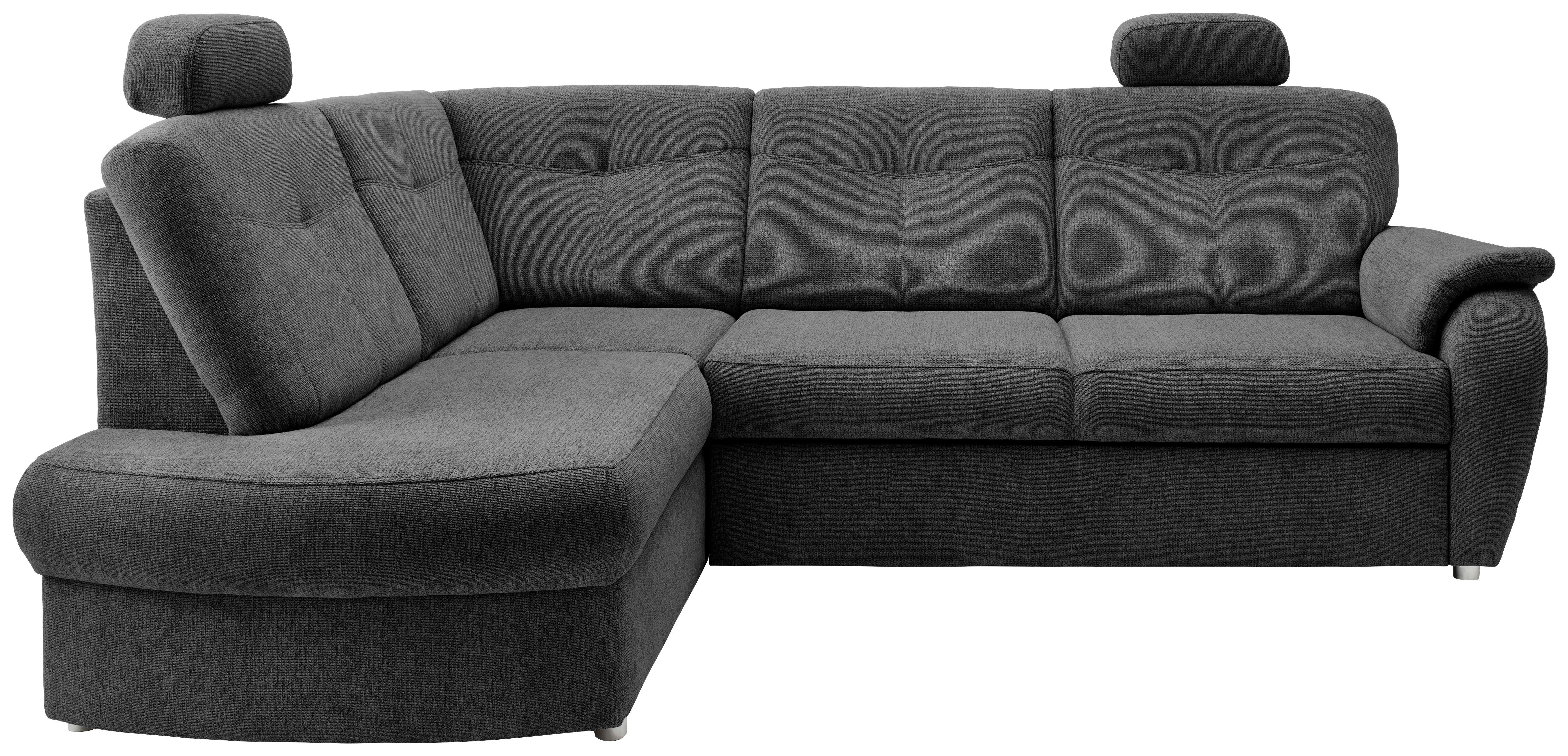 Eckschlafsofa Rosali Anthrazit S: 180x264 cm - Chromfarben/Anthrazit, MODERN, Textil (180/264cm) - Livetastic
