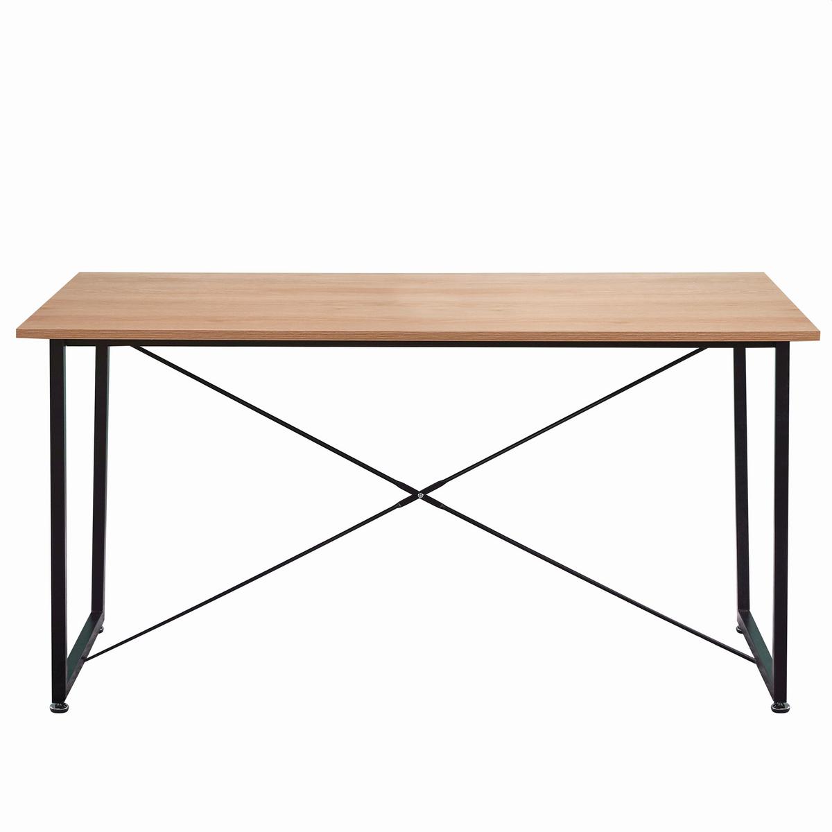 Esstisch Schwarz, Naturfarben L: 140cm - Schwarz/Naturfarben, Design, Holzwerkstoff/Metall (140/70/73cm) - Livetastic