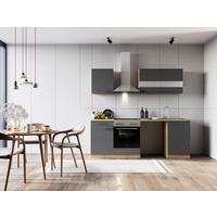 Küchenblock Merle Grau B: 220 Cm - Eichefarben/Grau, Basics, Glas/Holzwerkstoff (220cm) - Respekta