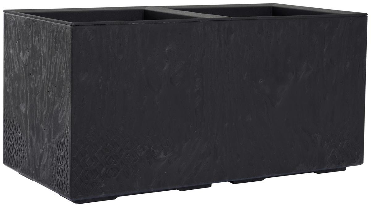 Blumenkasten Betonoptik Schwarz B: 80 Cm - Schwarz, Basics, Kunststoff (80/40/40cm) - Siena Garden