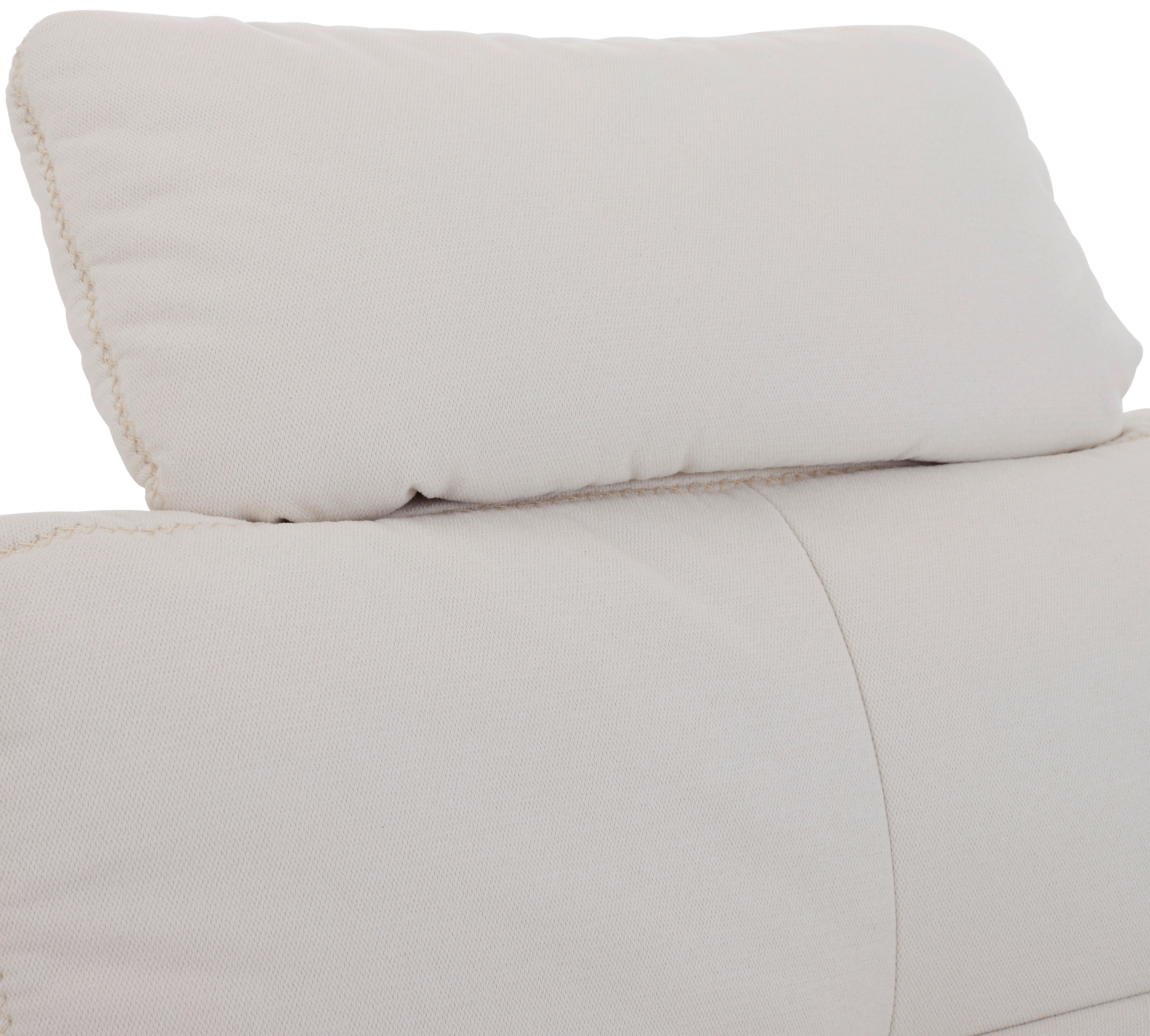 James Wood Ecksofa Varese Naturfarben, S: 239x164 Cm - Beige/Schwarz, KONVENTIONELL, Textil (239/164cm) - James Wood