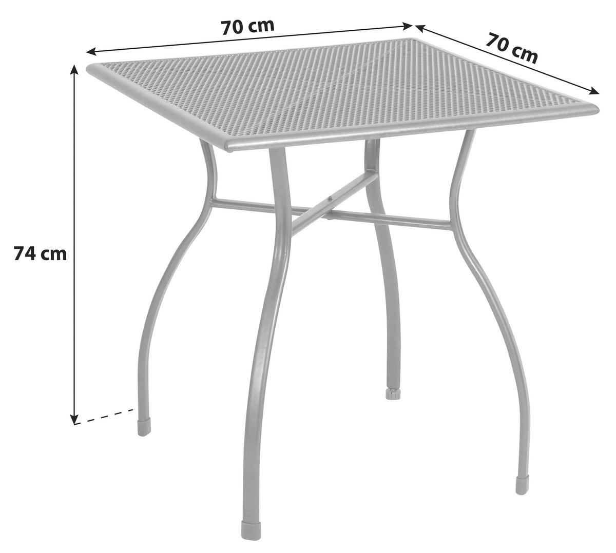 Gartentisch Toulouse Stahl Ø 70 Cm - Grau, Basics, Metall (70/70/74cm) - Gardenson