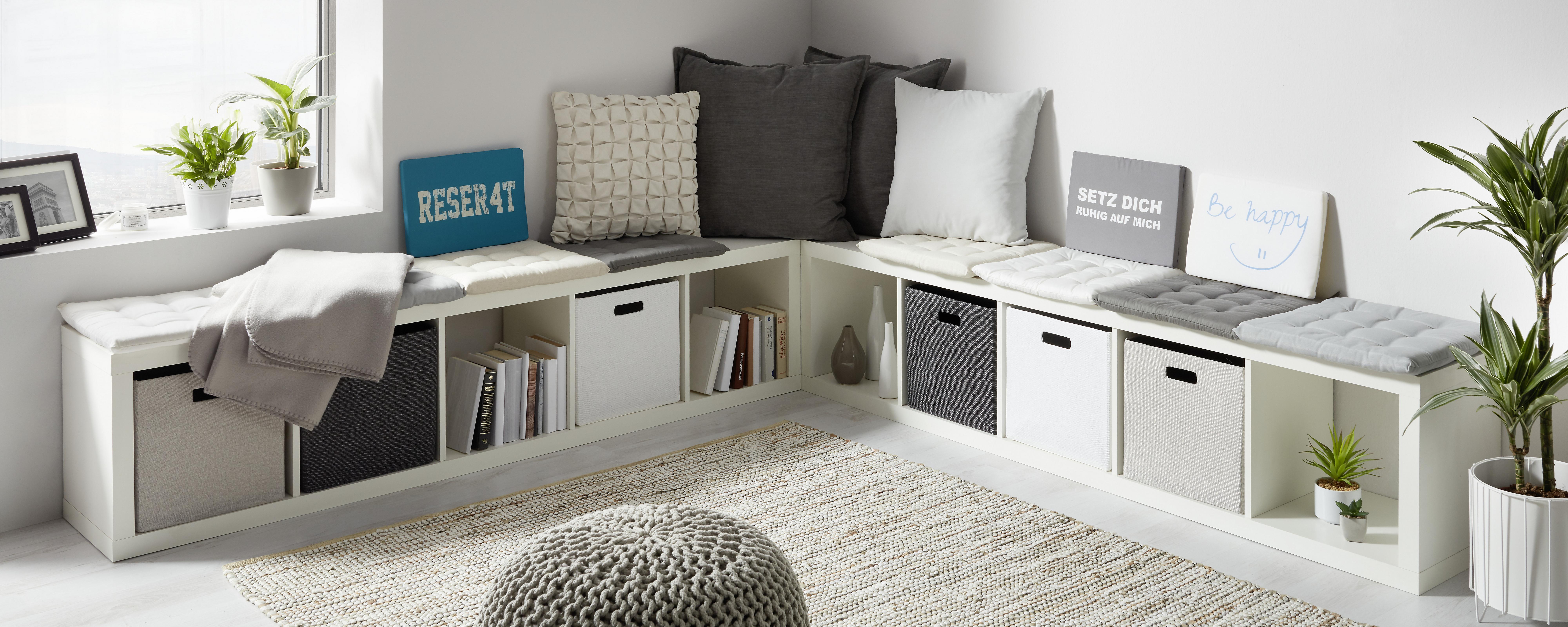 Poduška Na Sedenie Anita, 40/40/4cm, Svetlosivá - svetlosivá, textil (40/40/4cm) - Modern Living