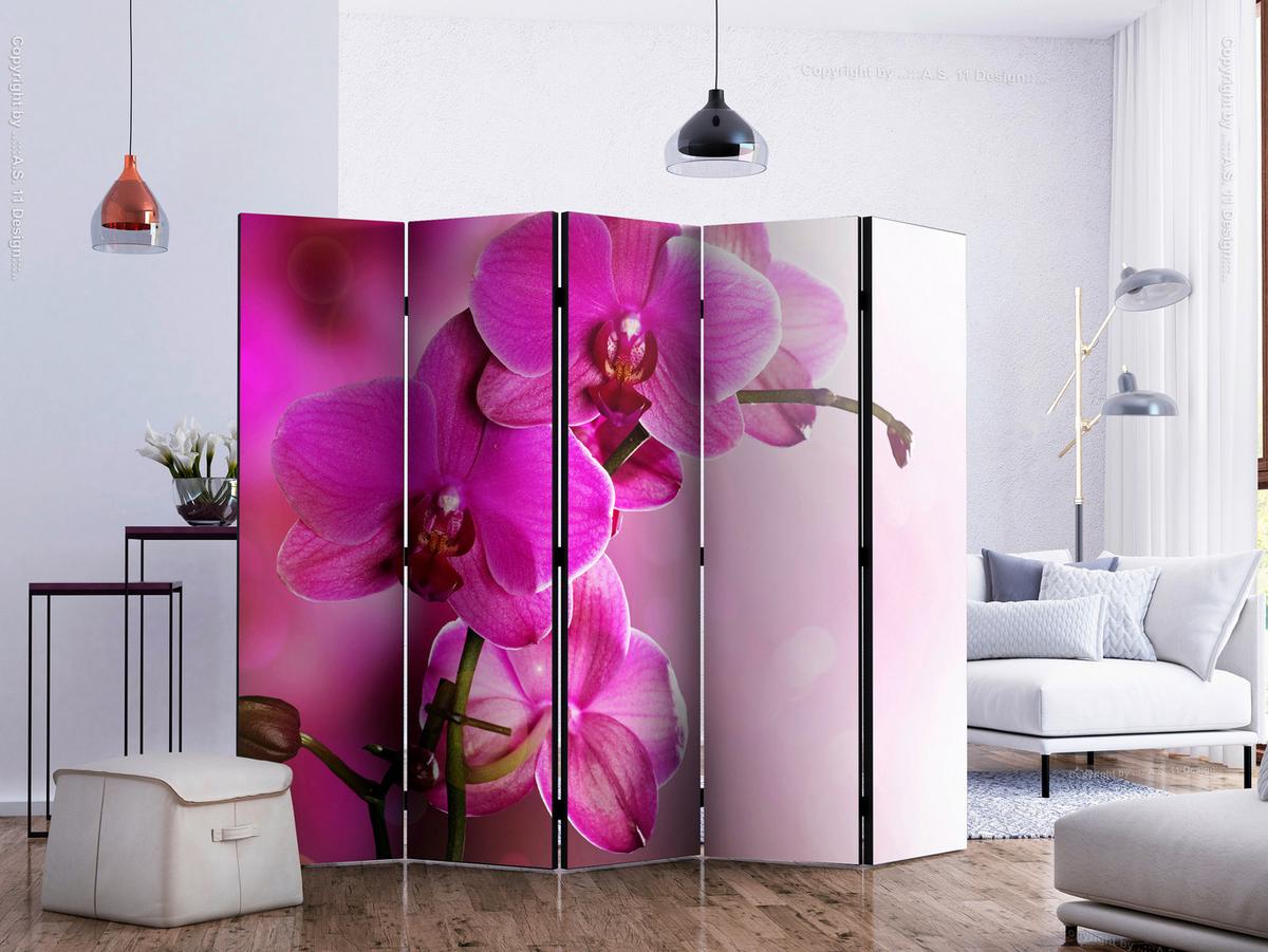 Paravent Beere Magenta B: 225 Cm - Beere/Magenta, Basics, Holz/Textil (225/172/3cm) - artgeist