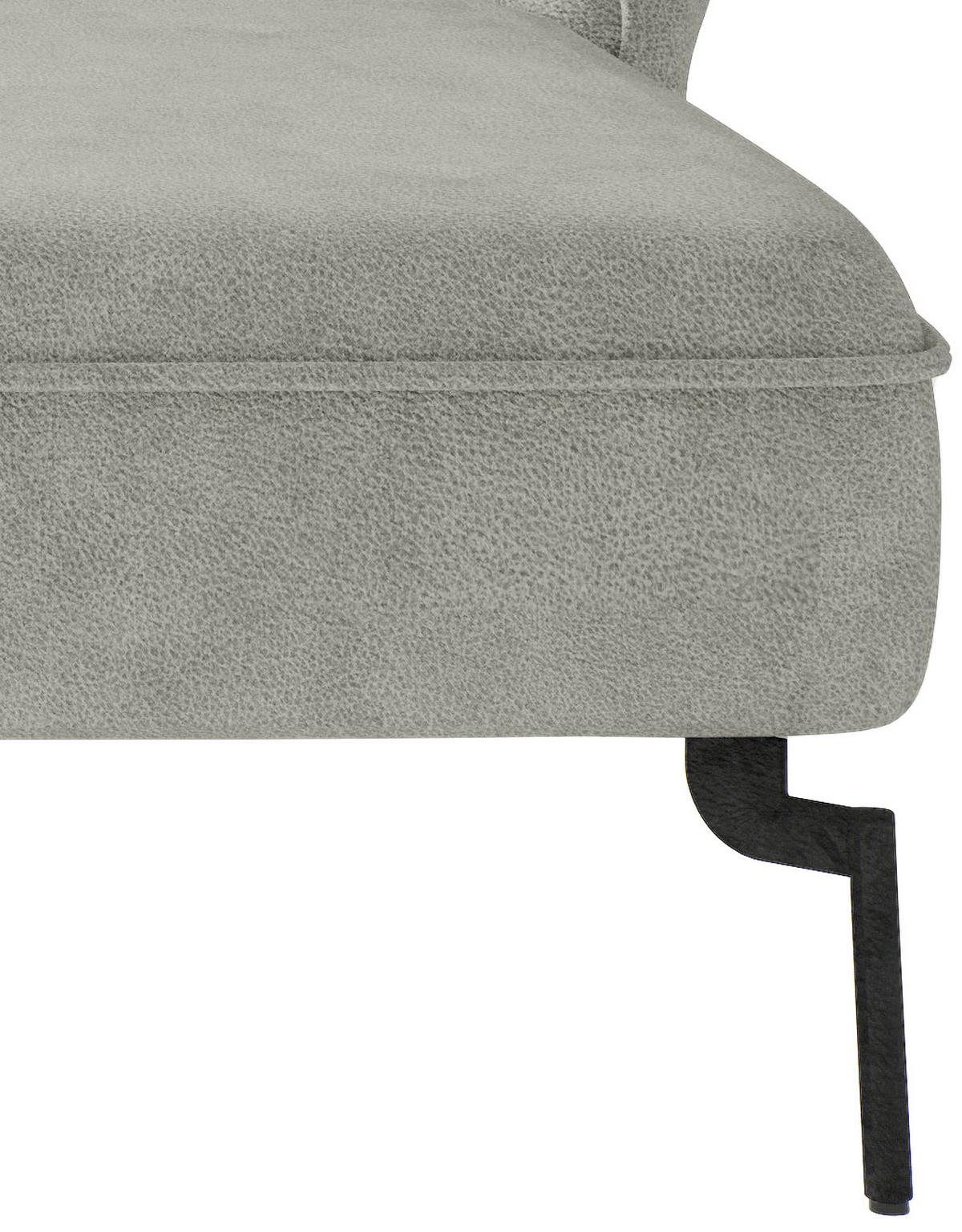 Ecksofa Jakarta - Edelstahlfarben/Hellgrau, Design, Textil (265/185cm) - Livetastic