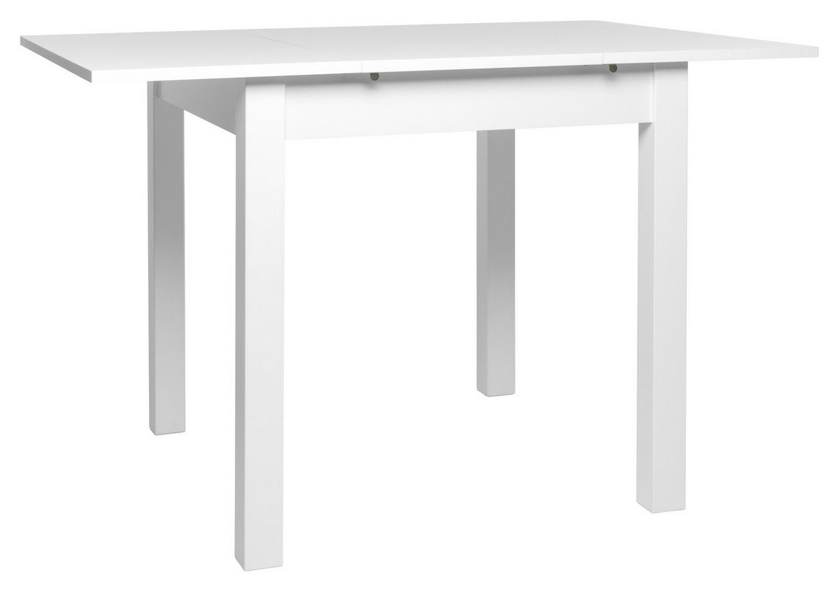 Esstisch ausziehbar Coburg 80-120x80 cm Weiß - Weiß, Design, Holzwerkstoff (80/80/76,5cm) - MID.YOU