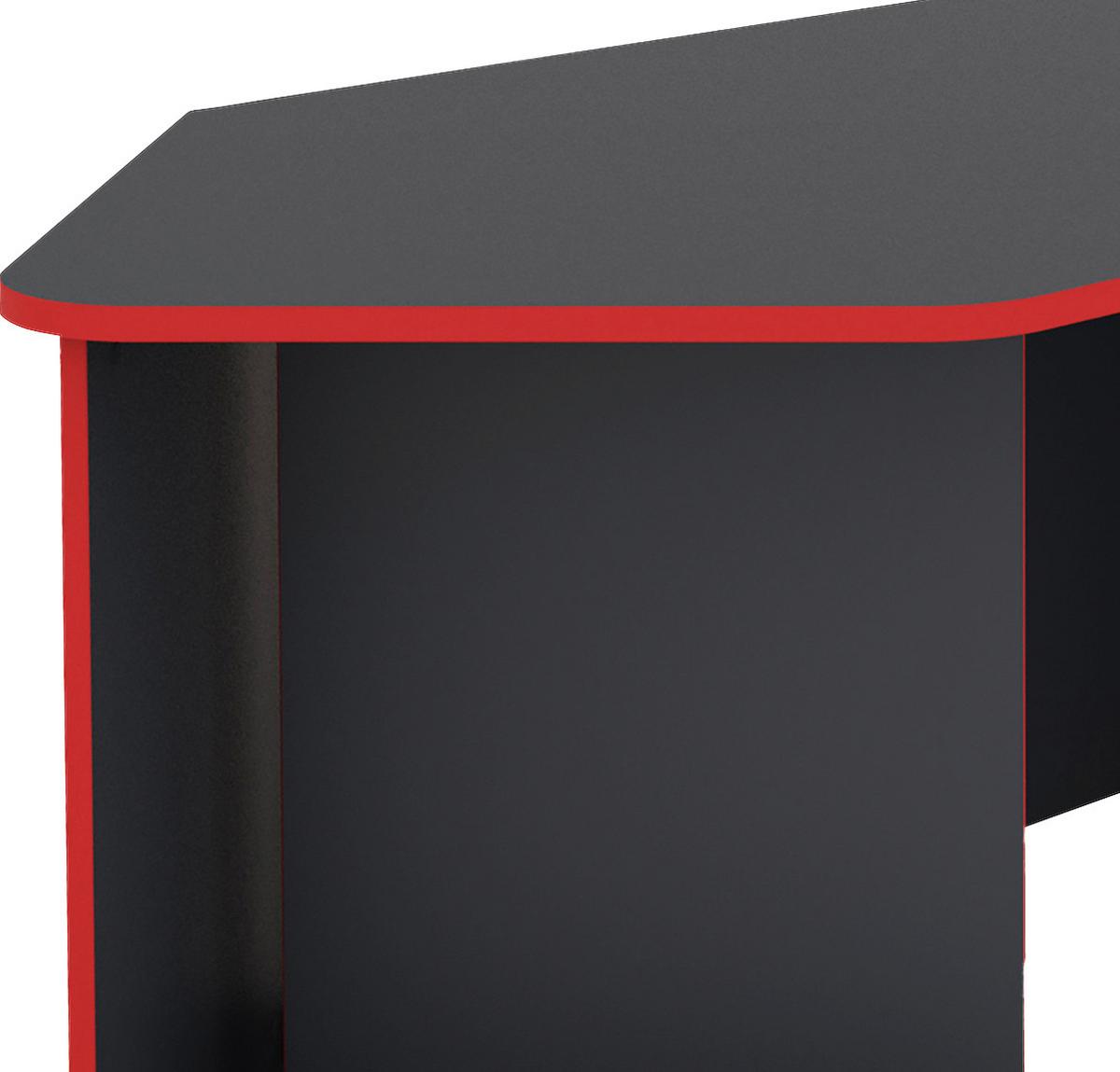 Eckschreibtisch Mit Stauraum B: 85 H: 76 Cm Thanatos - Anthrazit/Rot, MODERN, Holzwerkstoff (198,2/85/76cm) - MID.YOU