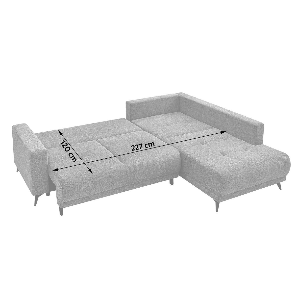 Rohová sedačka TEXAS, pravá, krémová - čierna/krémová, Konventionell, drevo (259/92/203cm) - Based