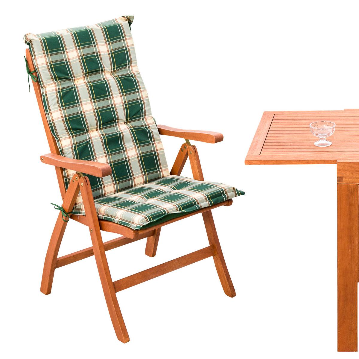 Balkonmöbel Set Maracaibo Eukalyptusholz - Braun/Grün, KONVENTIONELL, Holz/Textil - Gardenson