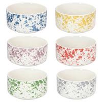 Müslischalenset Apulia 6-Tlg. Keramik Multicolor - Blau/Bordeaux, Basics, Keramik - Tognana