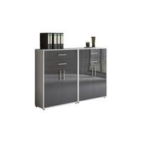 Aktenschrank Office Edition Grau/anthrazit Hg B: 168,8cm - Anthrazit Hochglanz/Grau, MODERN, Holzwerkstoff (168,8/113,6/33cm) - MID.YOU