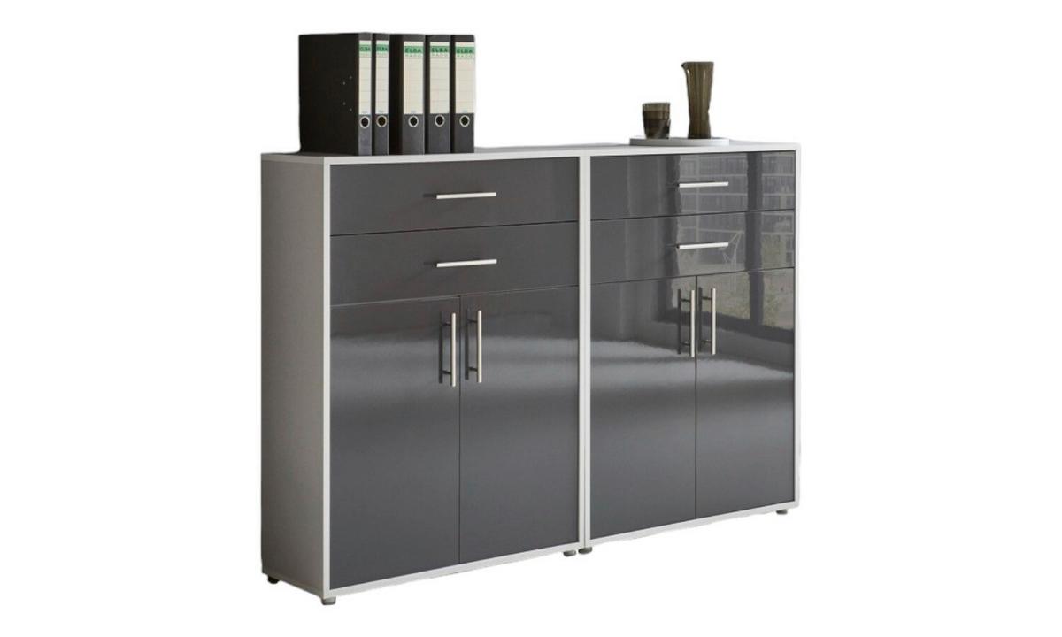 Aktenschrank Office Edition Grau/anthrazit Hg B: 168,8cm - Anthrazit Hochglanz/Grau, MODERN, Holzwerkstoff (168,8/113,6/33cm) - MID.YOU