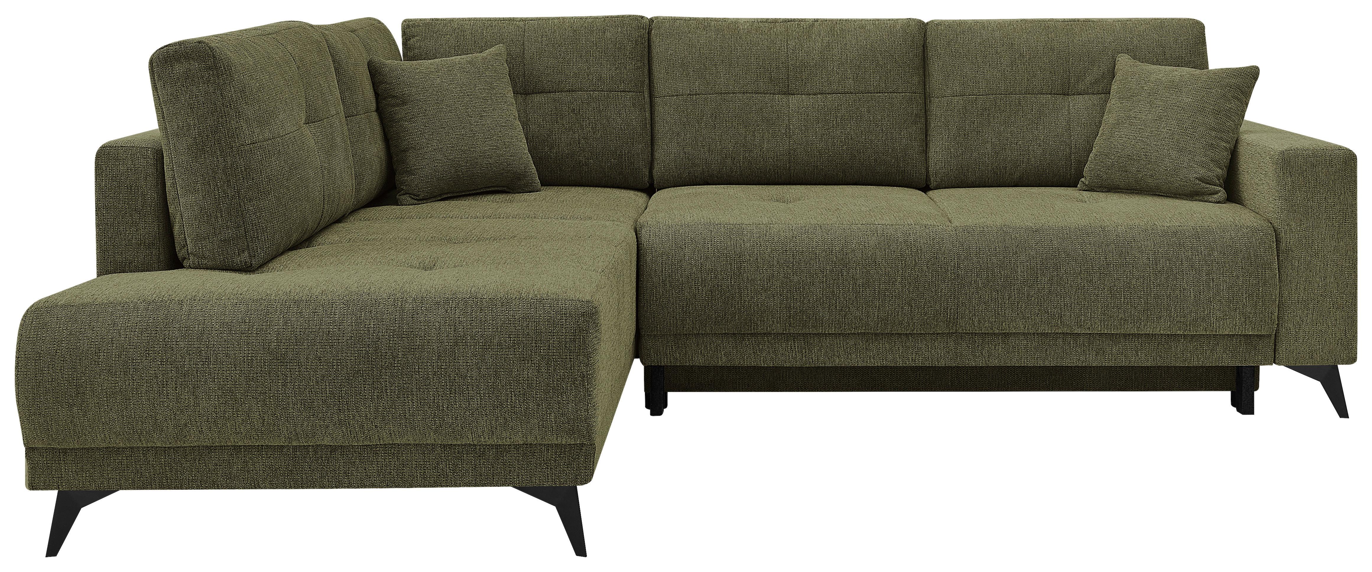 Ecksofa Texas Recr-links Grün S: 203x259 Cm - Schwarz/Grün, KONVENTIONELL, Holz (203/92/259cm)