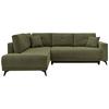 Ecksofa Texas Recr-links Grün S: 203x259 Cm - Schwarz/Grün, KONVENTIONELL, Holz (203/92/259cm)