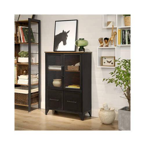 Kommode B: 70 cm Braun/Schwarz - Schwarz/Braun, Trend, Holzwerkstoff/Metall (70/100/33cm) - Boxxx