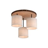 Deckenleuchte Bark Ø 50 Cm 3-Flammig Holz Rund - Beige/Braun, KONVENTIONELL, Kunststoff/Textil (26-120/50/45cm)