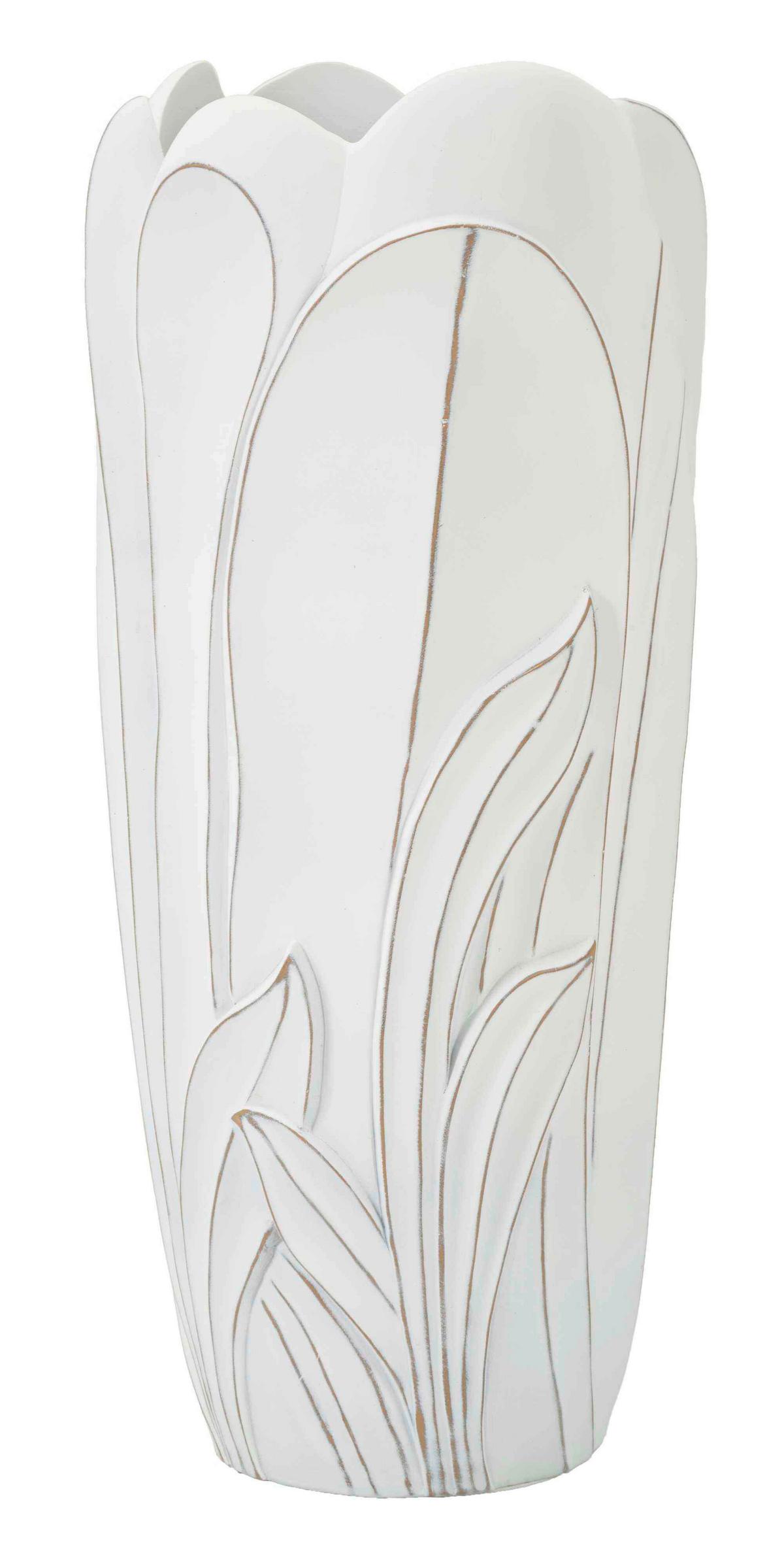 Vase Gardy Weiß B: 30,5 Cm - Weiß, Basics, Kunststoff (30,5/69/30,5cm)