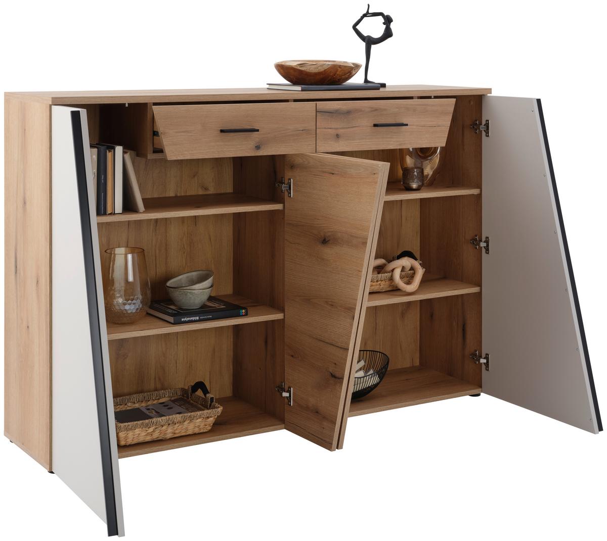 Kommode Venedig B: 160cm Eichefarben/kaschmir - Kaschmir/Eichefarben, MODERN, Holzwerkstoff (160/110/40cm)