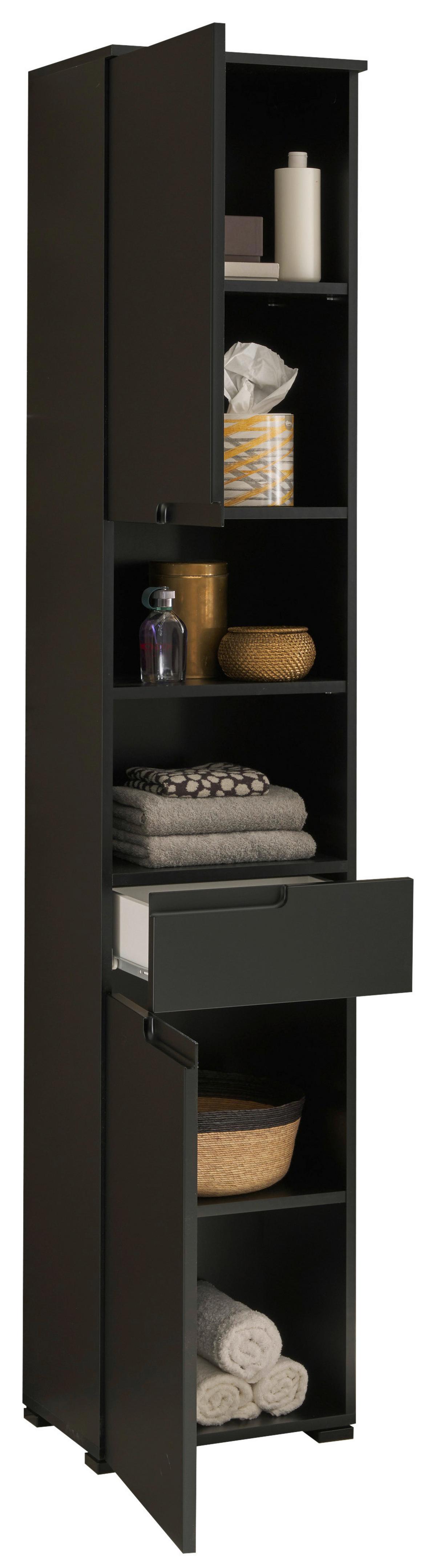 Hochschrank Spice Bxh: 40x191 Cm Schwarz Stehend - Schwarz, MODERN, Holzwerkstoff (40/191/32cm) - MID.YOU