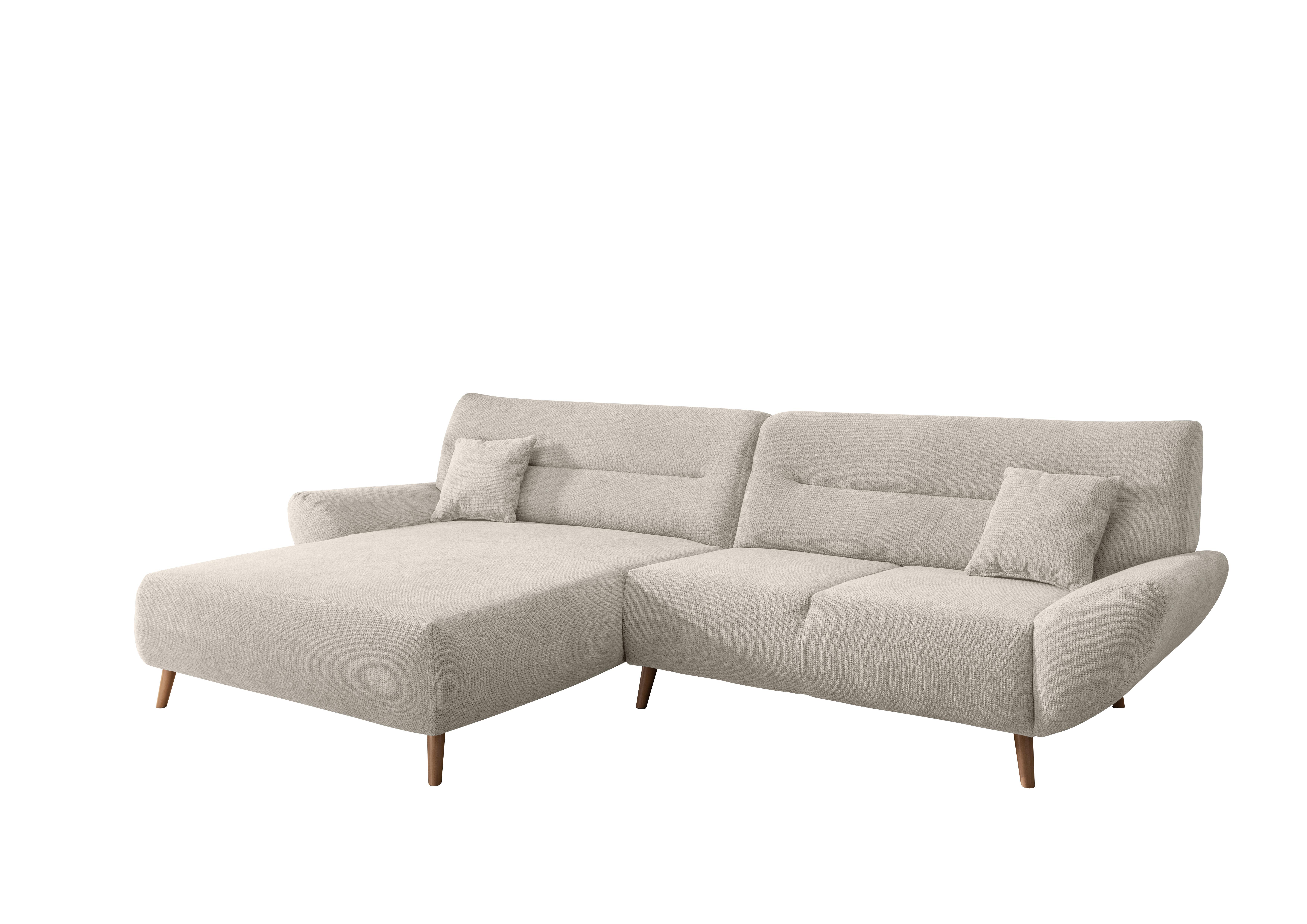 Ecksofa Chenille Beige S: 166x290 Cm - Wildeiche/Beige, MODERN, Textil (166/290cm) - MID.YOU