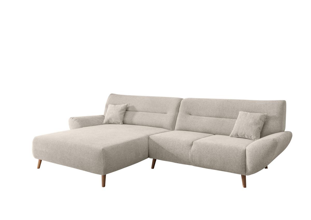 Ecksofa Chenille Beige S: 166x290 cm - Wildeiche/Beige, MODERN, Textil (166/290cm) - MID.YOU