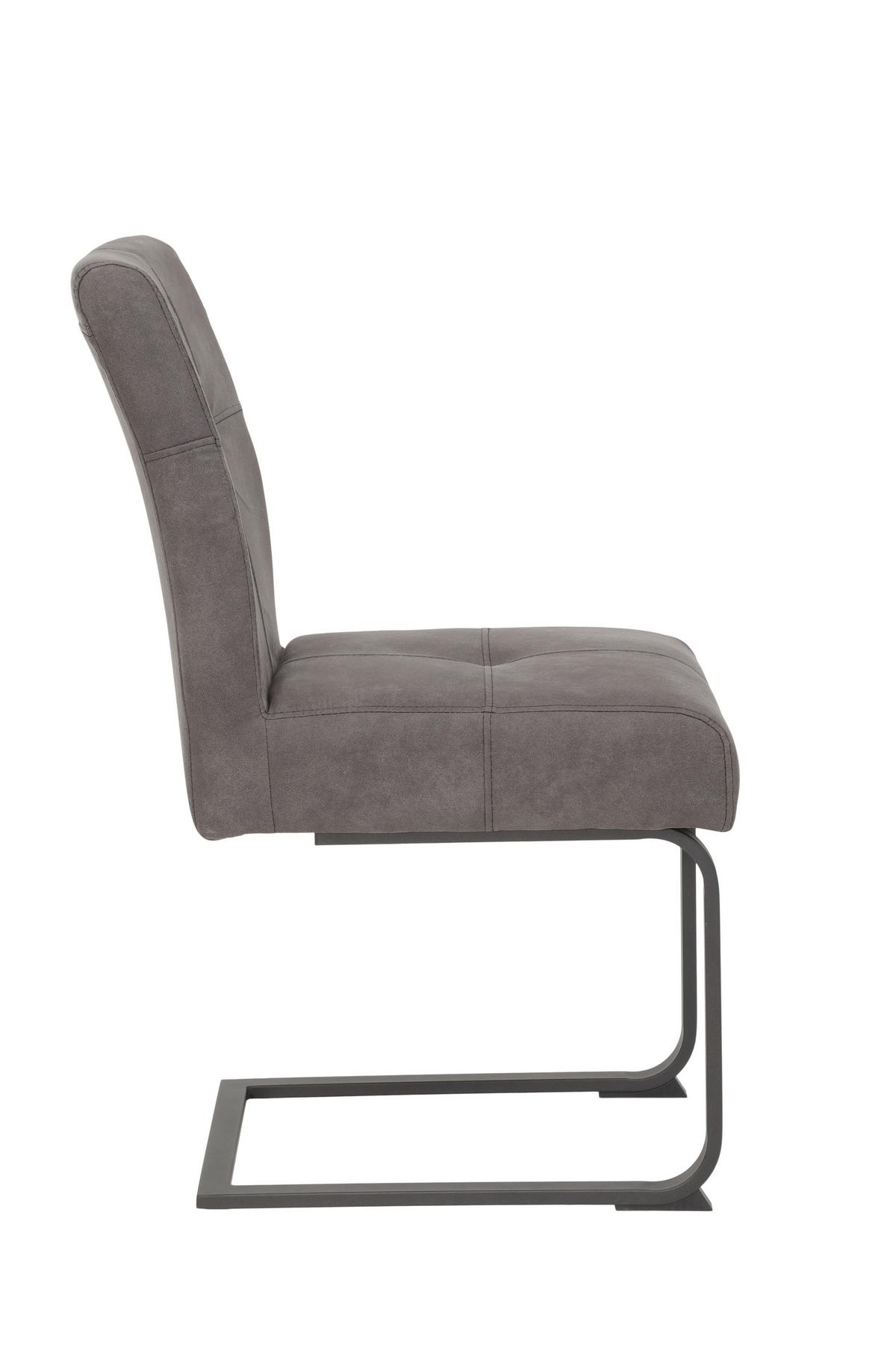 Tischgruppe Luise I G - Alteiche/Anthrazit, MODERN, Holzwerkstoff/Textil (120 - 160/76/80cm) - MID.YOU