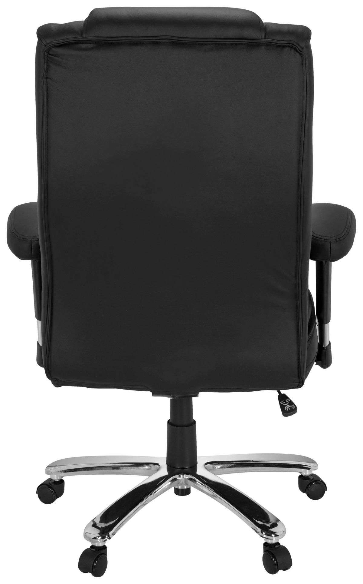 Chefsessel Builder Xxl Armstützen Schwarz 180 Kg - Silberfarben/Schwarz, MODERN, Kunststoff/Textil (77/123/84cm) - MID.YOU