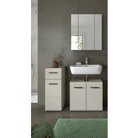 Badezimmer Ice Kaschmir B: 90cm - Kaschmir/Schwarz, Trend, Glas/Holzwerkstoff (90cm) - MID.YOU