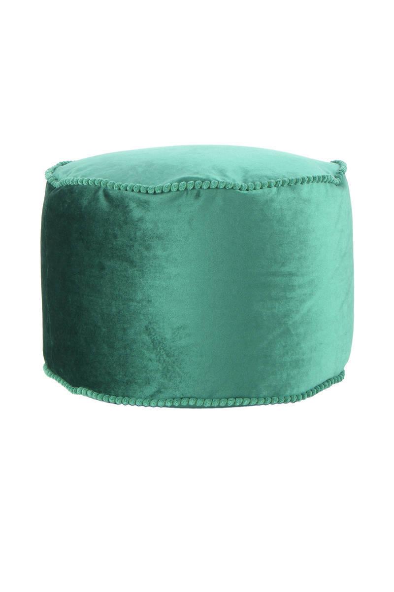 Pouf Taj Mahal Dxh: 47x32 cm Samt Grün mit Reißverschluss