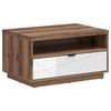 Couchtisch Forn Coffee Table - Eichefarben/Weiß Hochglanz, Design, Holzwerkstoff/Kunststoff (90/60/48,5cm)
