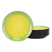 SADA DEZERTNÍCH TALÍŘKŮ 24924 HOT GREEN, DESSERTTELLER - černá/zelená, Basics, keramika (21/3cm) - Creatable