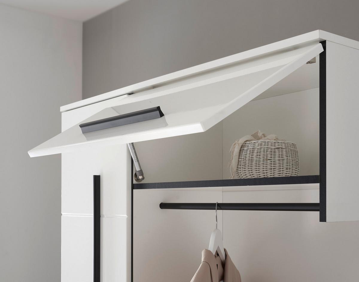 GARDEROBE Cantara Weiß/Weiß HG B: 201cm - Weiß Hochglanz/Weiß, MODERN, Holzwerkstoff (201/201/39cm) - MID.YOU