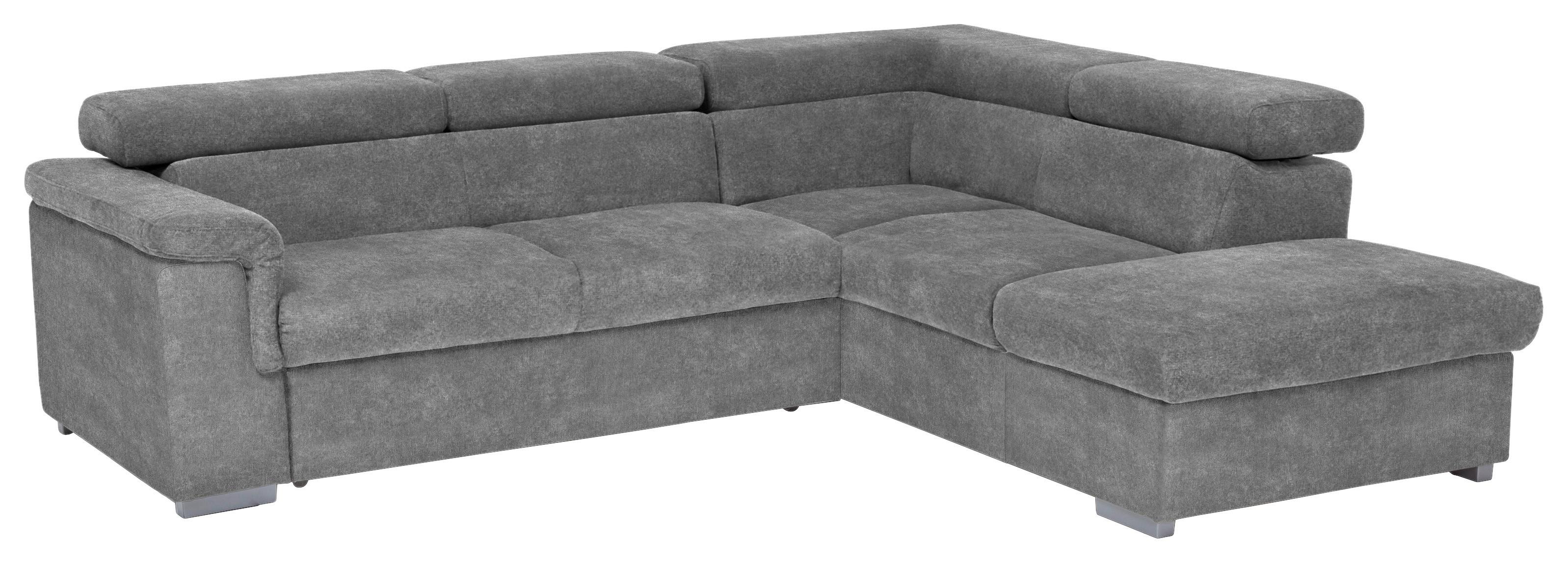 Sedací souprava MILLA šedá pravý roh - šedá, Basics, dřevo/textil (252/217cm)