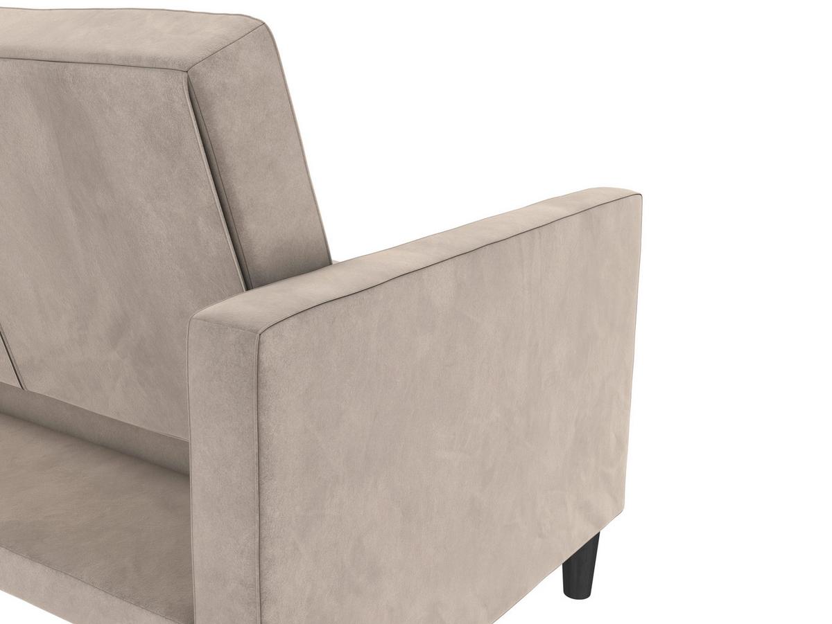 Schlafsofa Palermo Taupe, mit Schlaffunktion - Taupe/Schwarz, Basics, Textil (207/86/86cm) - Livetastic