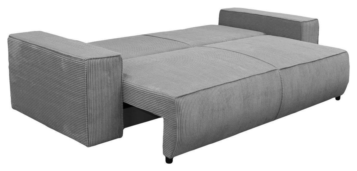 Schlafsofa Loft Dunkelgrau B: 255cm - Dunkelgrau/Schwarz, Design, Textil (255/90/97cm) - MID.YOU