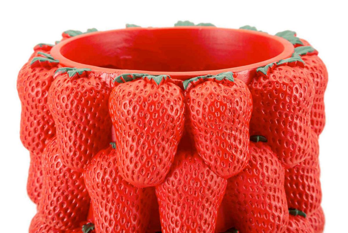 Vase Strawberry Rot B: 20 Cm - Rot, Basics, Kunststoff (20/32/20cm)