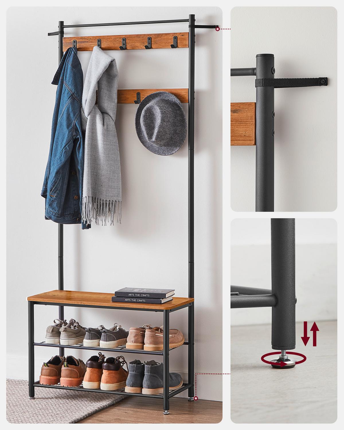 PREDSIEŇOVÝ NÁBYTOK EICHE - čierna/farba duba, Trend, kov/kompozitné drevo (70/175/32cm) - Boxxx