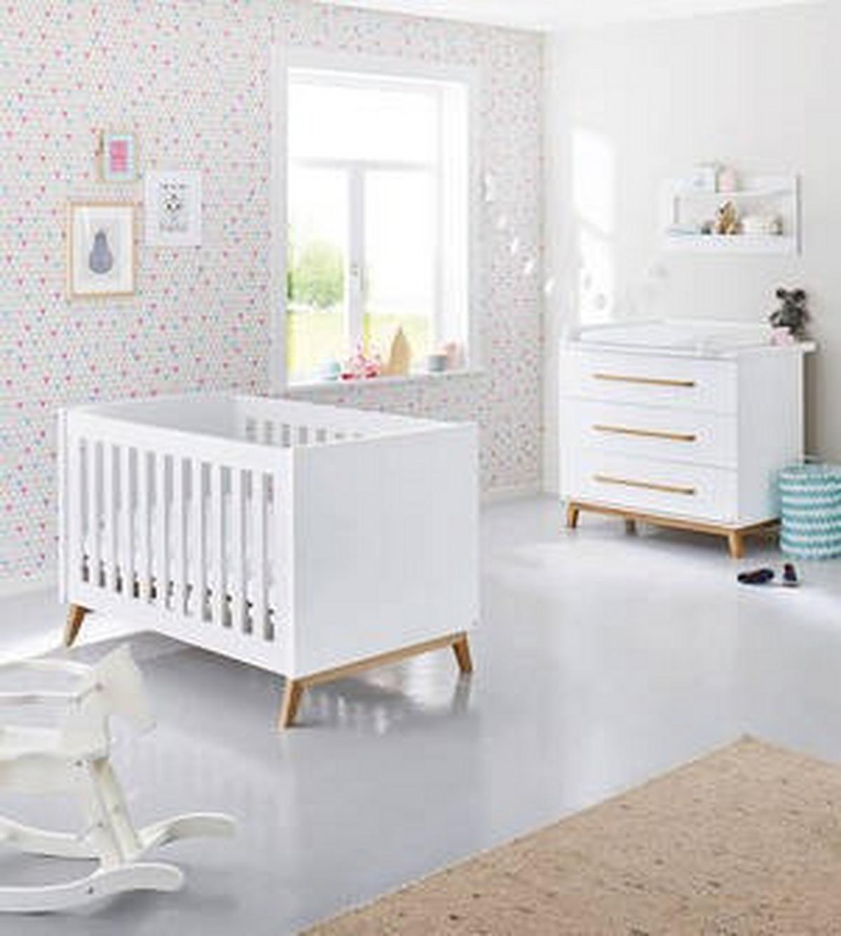 Babyzimmer 093415b Riva - Eschefarben/Weiß, Design, Holzwerkstoff (149/78/88cm) - Pinolino