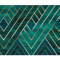 Vliestapete P014-Vd3 Artdeco - Goldfarben/Grün, Design, Papier (300/250cm)